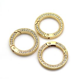 Fecho Mosquetão / 35mm - Argola Articulada com Detalhe em Strass (Unidade) 