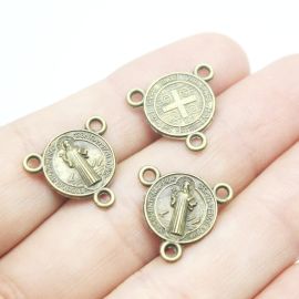 Salve Rainha de Metal / 15mm - São Bento (unidade)-Ouro Velho