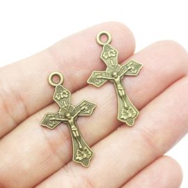 Mini Crucifixo de Metal / 30x17mm - (Unidade)