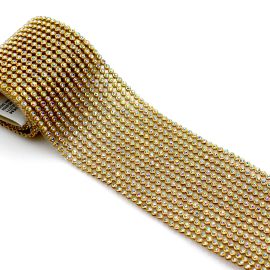 Manta de Strass Termocolante / 0,05x0,45cm - Furta-cor (1ª Linha)-Dourado