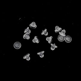 Tarraxa de Silicone / 6mm (10 pares) - Transparente 