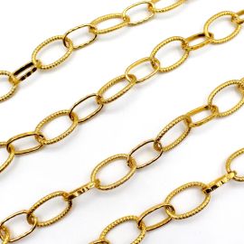 Corrente de Alumínio / Elo:25X17mm (1,20 METRO) - Dourado  