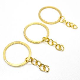 Argola de Chaveiro 28mm / Reforçada com Corrente (UNIDADE)