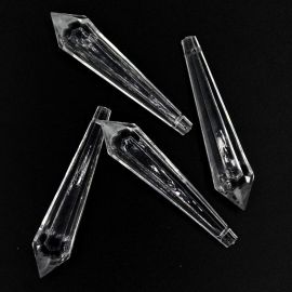 Pingente de Acrílico / 70x16mm - Gota Lápis (10 gramas) - Transparente 