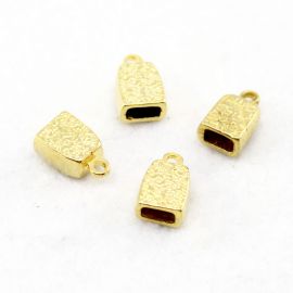 Terminal de Metal / 12x8mm - para Colagem (Unidade)-Dourado